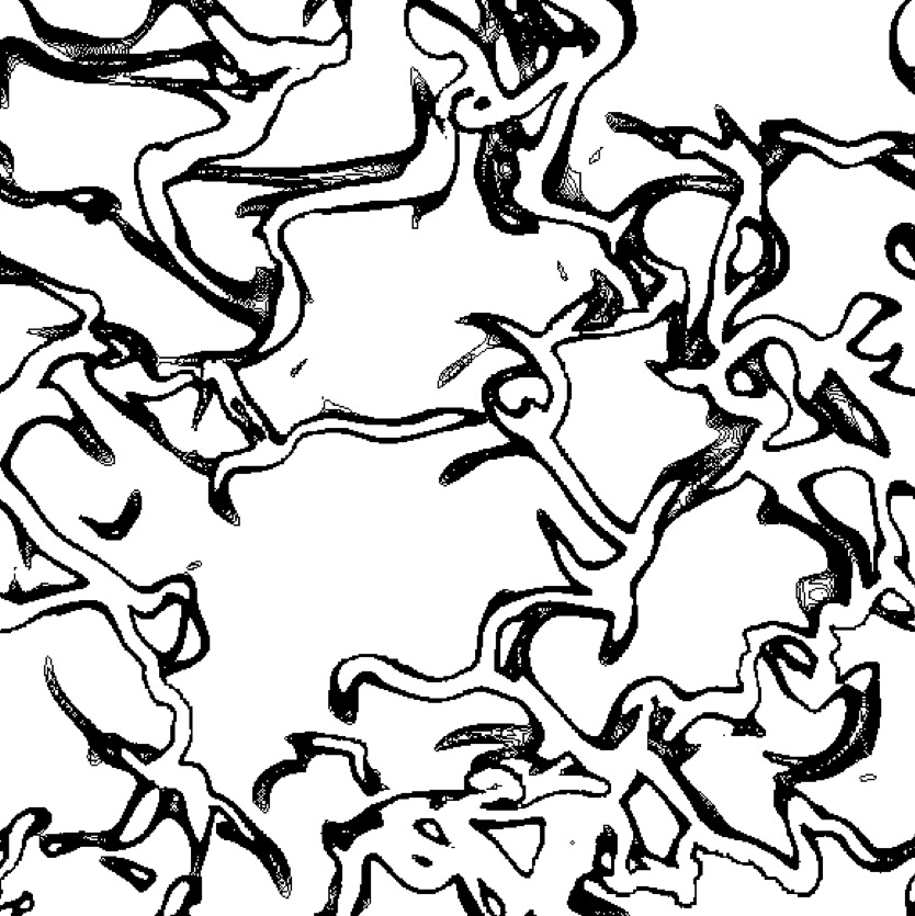 Simulation des grandes �chelles : densit� en temps long